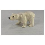 Small ceramic polar bear 2.25' x 1.25' x 0.5'
