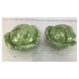 Ceramic cabbage heads salt & pepper shakers