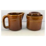 Pfaltzgraff drip glaze stoneware cream and sugar