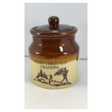 Merry Christmas Grandpa Stoneware 4.5' with lid