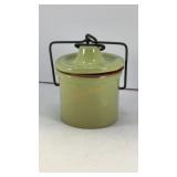Cheese crock green 2.5' tall (with seal)