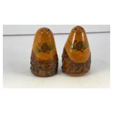 Wooden salt & pepper shakers