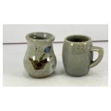 Mini Stoneware mug and pot 1.75' tall