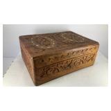 Wooden box w/ carvings from India