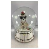 Christmas dog snow globe music box 6' x 4'