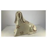 Ceramic folk art hound dog figurine 6.5' x 6' x 3'