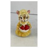 Ceramic mouse fruit basket salt shaker 3' T