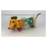 Wooden Dachshund Holiday dog w/ spring tail 5.5' L