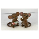 JOSEF (2) Ceramic brown mice 2.5'