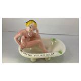 Ceramic pin-up in bath tub ashtray 6' x 4.5'