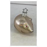 Glass mouse Christmas tree Ornament 2.5'