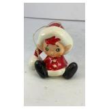 LEFTON Ceramic Christmas girl w/ hat Ornament 2.5'