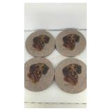 (4) Thirstystone Dachshund sandstone coasters