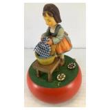 Girl with laundry tub music box 5.25' x 4'