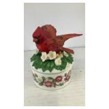 Cardinal music box with lid 4' x 3.25'