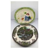 (2) Decorative plates, ceramic
