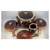 (5) piece set of dip-art pottery by Hull Pottery