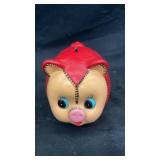 Ceramic 'sewn together' piggy coin bank