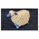 Ceramic fluffy lamb coin bank (slight chips)