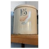 15 gallon Red Wing stoneware crock with handles