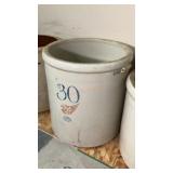 30 gallon Red Wing stoneware crock (missing handle