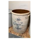 20 gal Red Wing crock cobalt blue bee/birch leaf