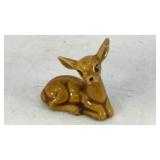 Miniatue ceramic doe deer laying down 2' L