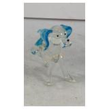 miniature glass dog lifting leg 2' T
