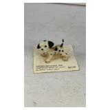 Miniature ceramic Dalmation pup on card 1.25' L