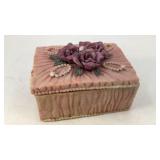 Resin rectangle rose trinket box 3'x2'