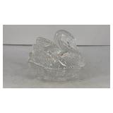 Glass Swan trinket box 4'x3'