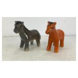Porcelain small horses salt & pepper shakers