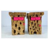 Cholla cactus wood outhouse salt & pepper shakers