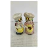 Porcelain Him & Her Chefs salt & pepper shakers