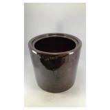 Monmouth Pottery dark brown stoneware crock jar