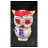 Child's handpainted ceramic owl coin bank