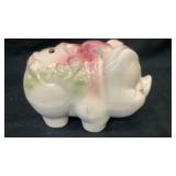 Ceramic sleepy girl pig coin bank 7.5' x 5' x 4.5'