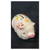 Small ceramic piggy bank w/ floral motif