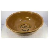 Farmers Coop yellow stoneware mixing bowl