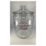 Christian Bros Brandy glass jar w/ lid 13.5' x 9'