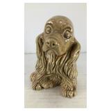 Glazed ceramic spaniel dog figurine