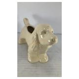 White spaniel dog ceramic planter 6.5' x 4' x 2'