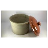 stoneware crock w/ lid (no markings) 7.25' x 5'