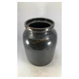 dark brown stoneware crock jar (no markings)