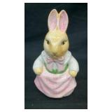 Ceramic rabbit lady coin bank 6.5' x 4.5' x 3'