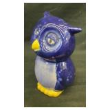 Ceramic blue owl coin bank 7' x 4.5' x 4.5'