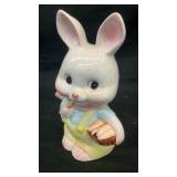 Ceramic Easter Bunny coin bank 7.5' x 4.5' x 4'
