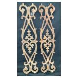 (2) cast iron scroll panels 27' x 6'