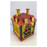 6.5' Bank building cast iron mechanical bank
