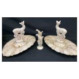 (2) ceramic centerpiece bowl sets